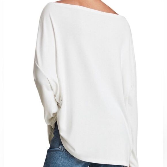 AllSaints White Rita Oversized Long Sleeve Top Medium - Picture 6 of 8